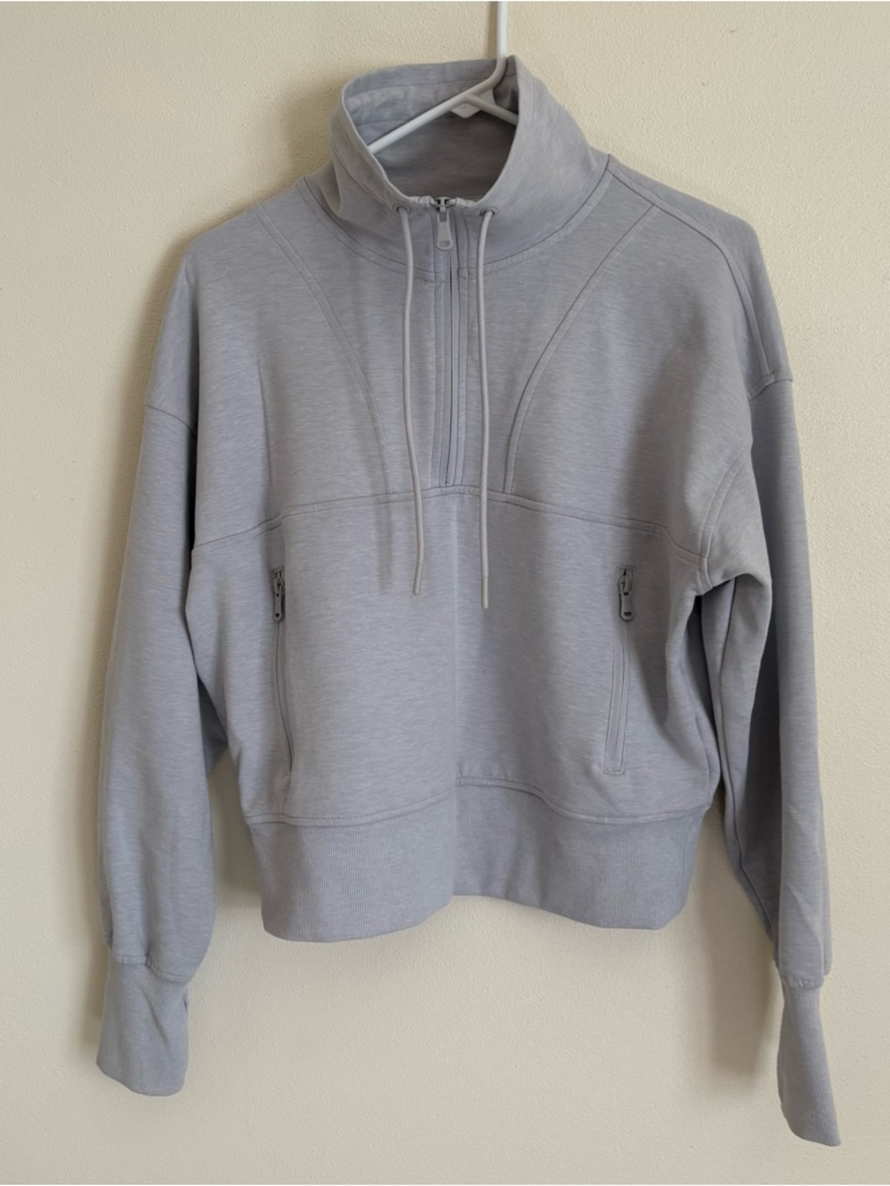 Old Navy Dynamic Fleece Light Gray Half-Zip Sweatshirt Size M